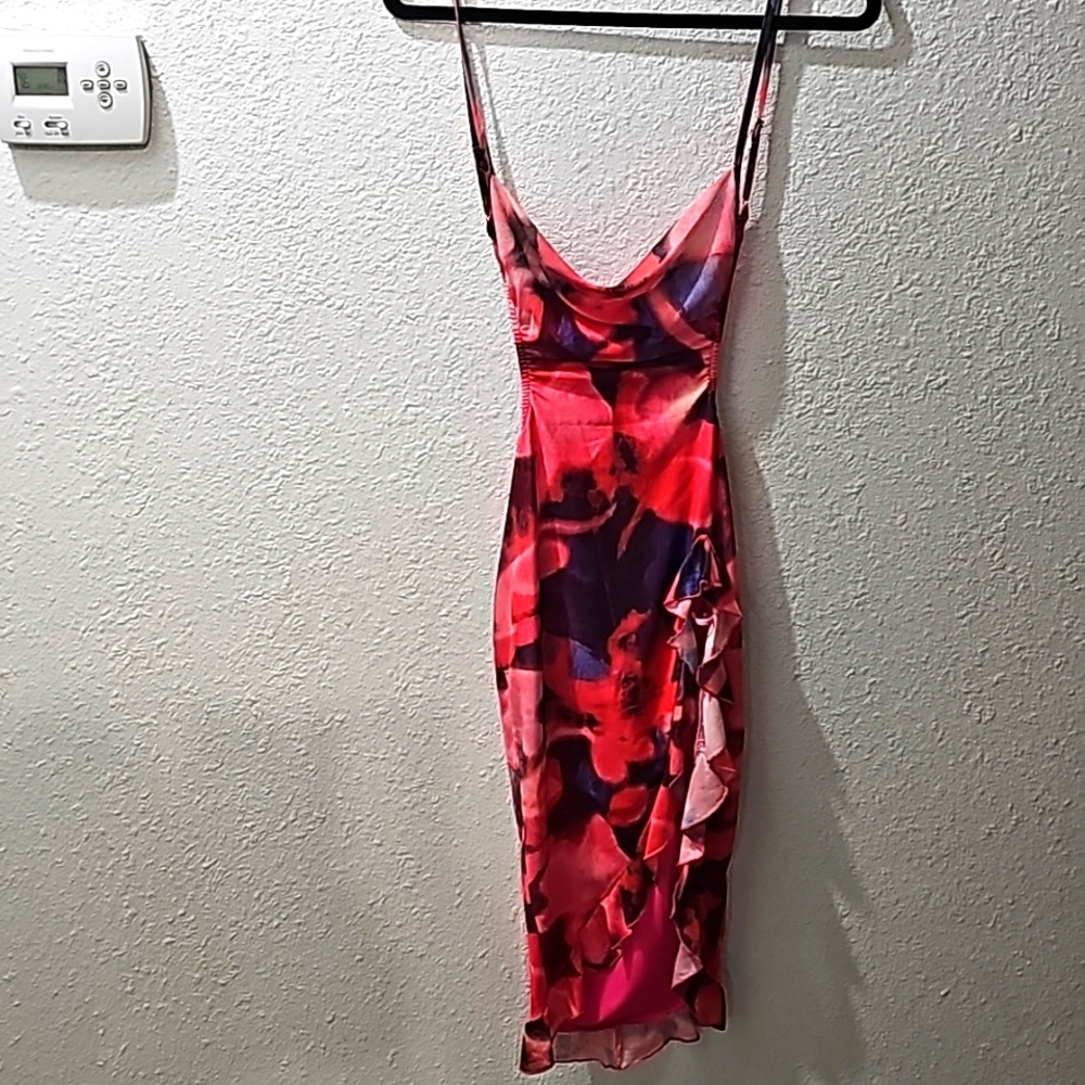 Sexy red/pink backless dress